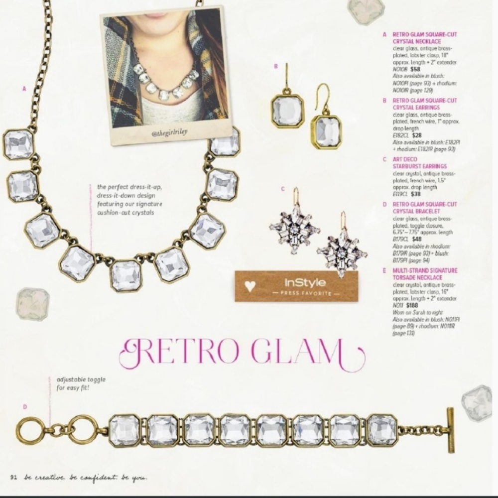 NEW Retro Glam Square-Cut Clear Crystal Bracelet Chloe + Isabel - Picture 11 of 11